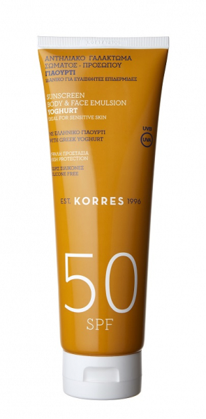 KORRES Yoghurt Sunscreen Face & Body Emulsion SPF50 - opalovací emulze na obličej a tělo, 250 ml