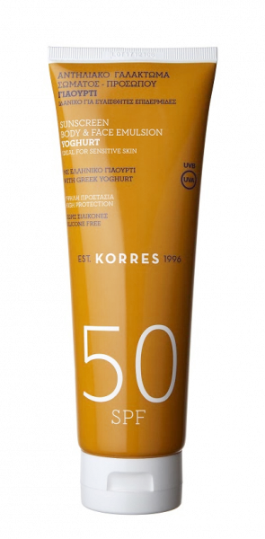 KORRES Yoghurt Sunscreen Face & Body Emulsion SPF50 - opalovací emulze na obličej a tělo, 250 ml