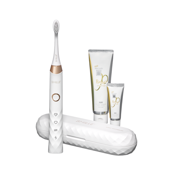 SMILLE Sonic Brush - Prémiový sonický kartáček s kónickými vlákny SANGI, bílý