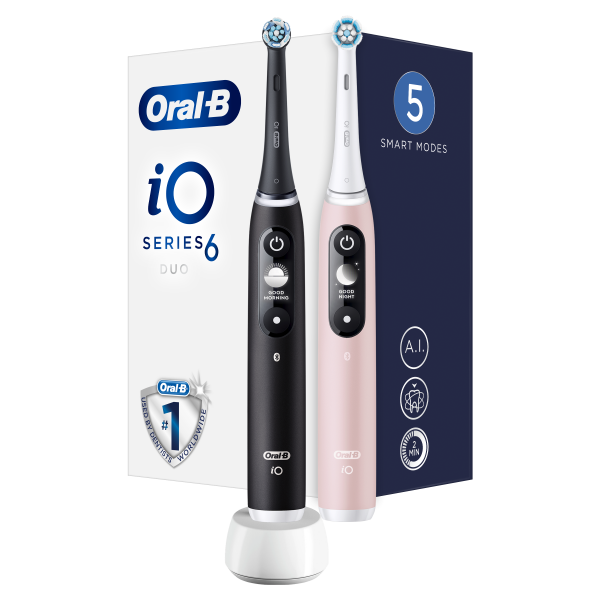 Oral-B iO6 Series Duo Pack Black/Pink elektrické zubní kartáčky