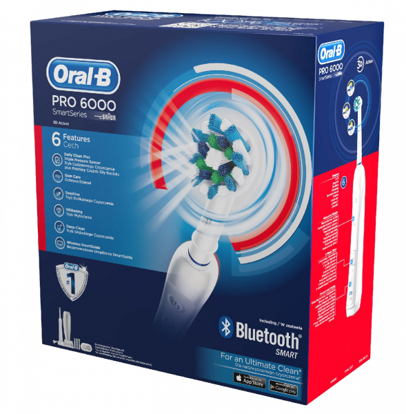 Oral-B PRO 6000 Smart Series Bluetooth elektrický kartáček s aplikací Oral-B
