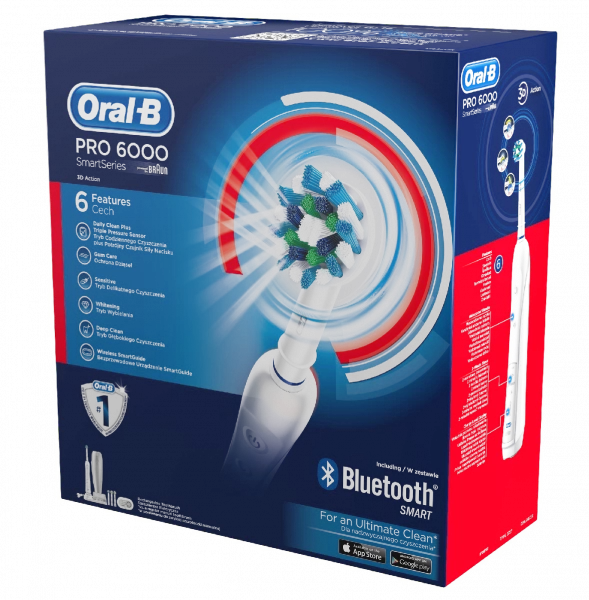Oral-B PRO 6000 Smart Series Bluetooth elektrický kartáček s aplikací Oral-B