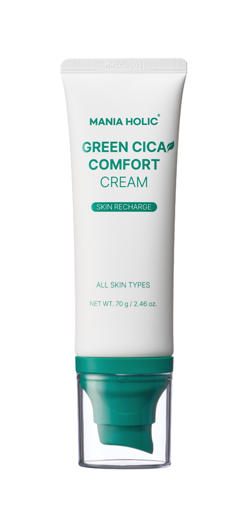 Mania Holic Green Cica Comfort Cream, zklidňující hydratační krém s pupečníkem asijským, 70g