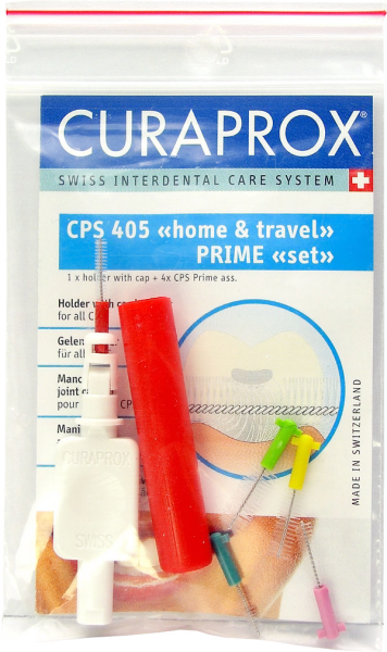 Curaprox CPS 405 Home and Travel prime set nosič s mezizubními kartáčky