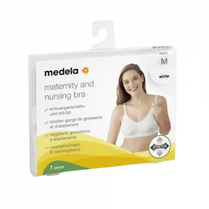 Medela těhotenská a kojicí podprsenka, bílá, velikost L