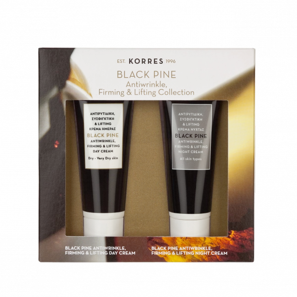 KORRES Black Pine Mini Kit - sada denní a noční krém pro suchou a velmi suchou pleť, 2x16 ml