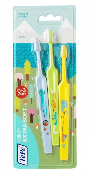 TePe Mini x-soft, zubní kartáčky pro nejmenší, 2+1 zdarma