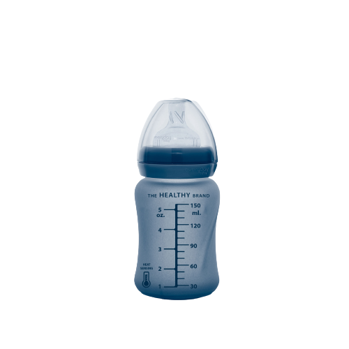 Everyday Baby skleněná láhev s termo senzorem 150 ml, Blueberry