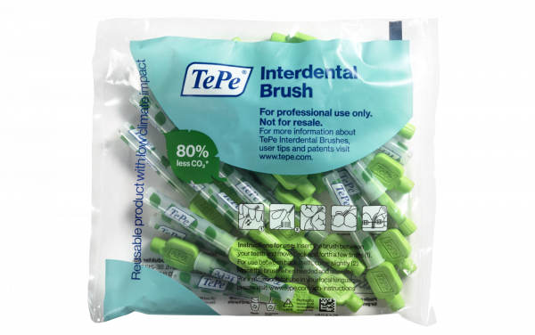 TePe Original mezizubní kartáčky z bioplastu 0,8 mm, zelené, 25 ks