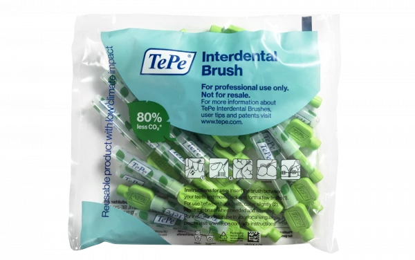 TePe Original mezizubní kartáčky z bioplastu 0,8 mm, zelené, 25 ks