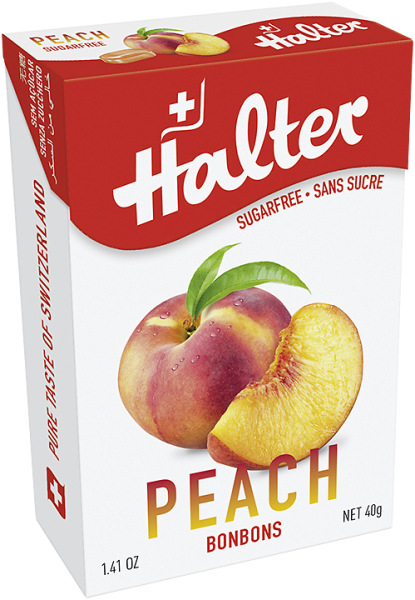 Halter Broskev (Peach), bonbóny bez cukru, 40 g