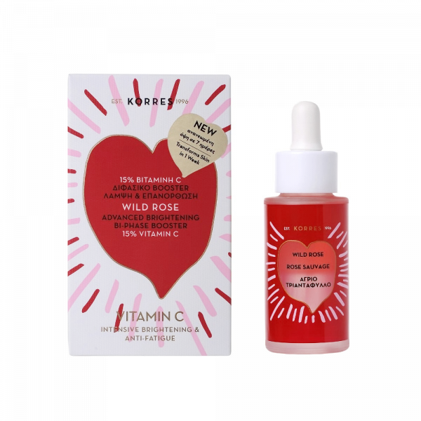 KORRES Wild Rose 15% Vitamin C Advanced Brightening Bi-phase Booster dvoufázový rozjasňující booster, 30 ml