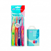 TePe Kids x-soft, 3+1 zdarma + TePe PlaqSearch tablety, 10 ks