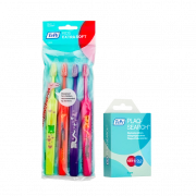 TePe Kids x-soft, 3+1 zdarma + TePe PlaqSearch tablety, 10 ks