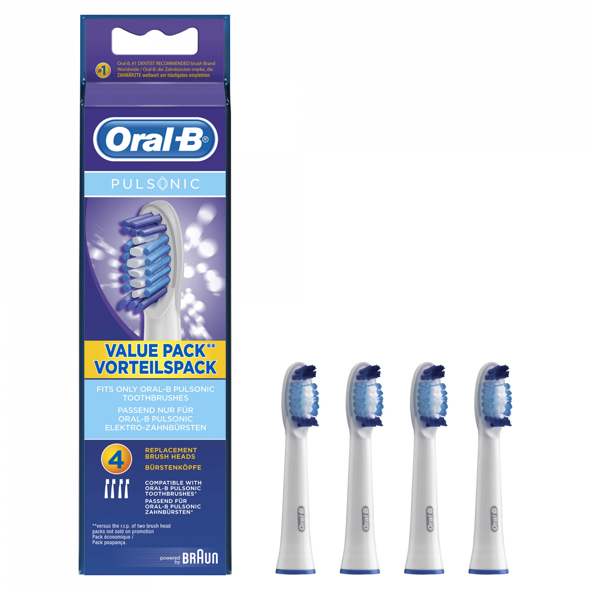 OralB Pulsonic náhradní hlavice, 4 ks Profimed.cz