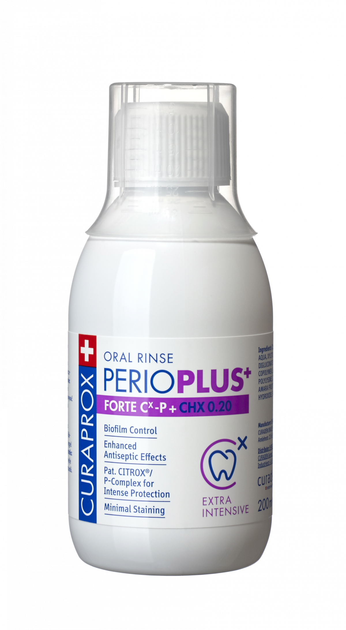Curaprox Perio Plus+ Forte ústní voda (0,20% CHX), 200 ml