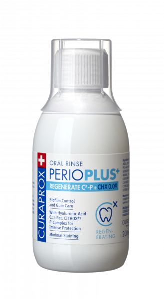 Curaprox Perio Plus+ Regenerate ústní voda (0,09% CHX + HA), 200 ml