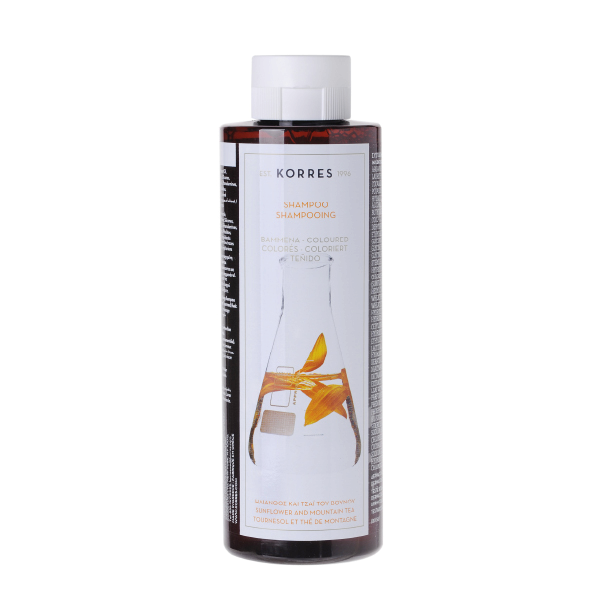 KORRES Hair - šampon pro barvené vlasy, slunečnice a řecký horský čaj, 250 ml