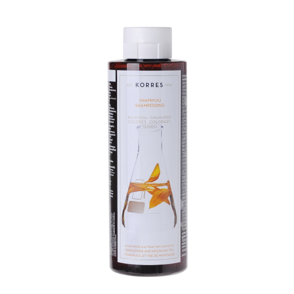 KORRES Hair - šampon pro barvené vlasy, slunečnice a řecký horský čaj, 250 ml