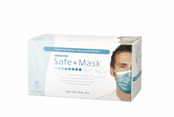 Medicom Safe Mask SofSkin Standard ústenka, světle zelená, 50 ks