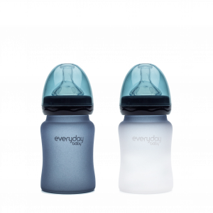Everyday Baby skleněná láhev s termo senzorem, 150 ml, tmavě modrá