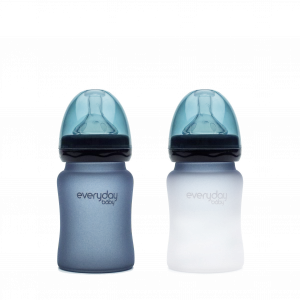 Everyday Baby skleněná láhev s termo senzorem, 150 ml, tmavě modrá