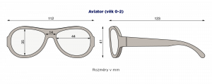 BABIATORS Original Aviator sluneční brýle, šedé, 0-2 roky