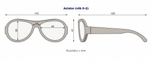 BABIATORS Original Aviator sluneční brýle, šedé, 0-2 roky