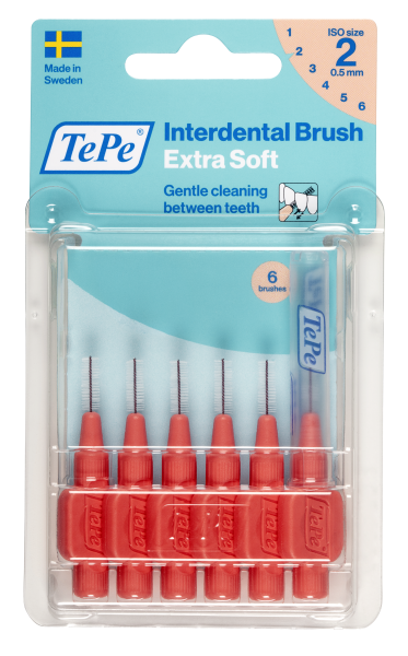 TePe Extra soft mezizubní kartáčky 0,5 mm, světle červené, 6 ks