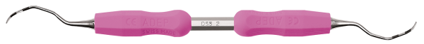Deppeler Smart Scaling oboustranná kyreta meziální/distální DSS2ADEP s růžovými návleky (11/12 + 13/14)