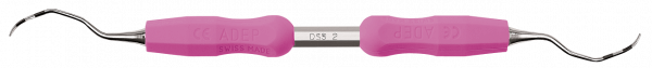 Deppeler Smart Scaling oboustranná kyreta meziální/distální DSS2ADEP s růžovými návleky (11/12 + 13/14)