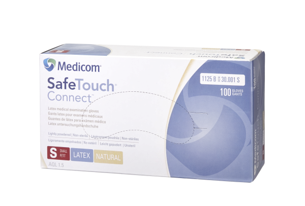Medicom SafeTouch Connect, pudrované latexové rukavice, L, 100 ks