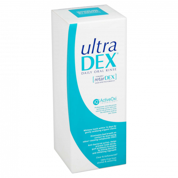 UltraDEX ústní voda (výplach) proti špatnému dechu s fluoridy, 250 ml