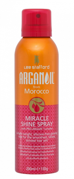 Lee Stafford Argan Oil Miracle Shine Spray, lesk na vlasy ve spreji s arganovým olejem, 200 ml