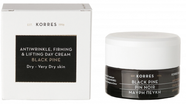 KORRES Black Pine - zpevňující a liftingový denní krém s černou borovici pro suchou a velmi suchou pleť, 40 ml