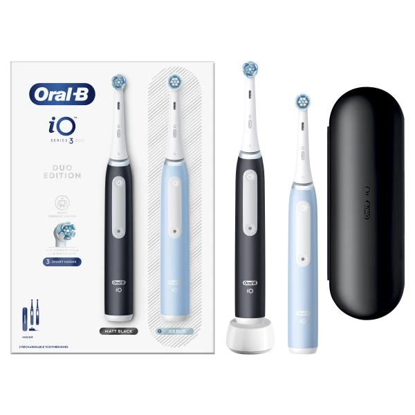 Oral-B iO Series 3 Matt Black/Ice Blue Duo elektrický zubní kartáček