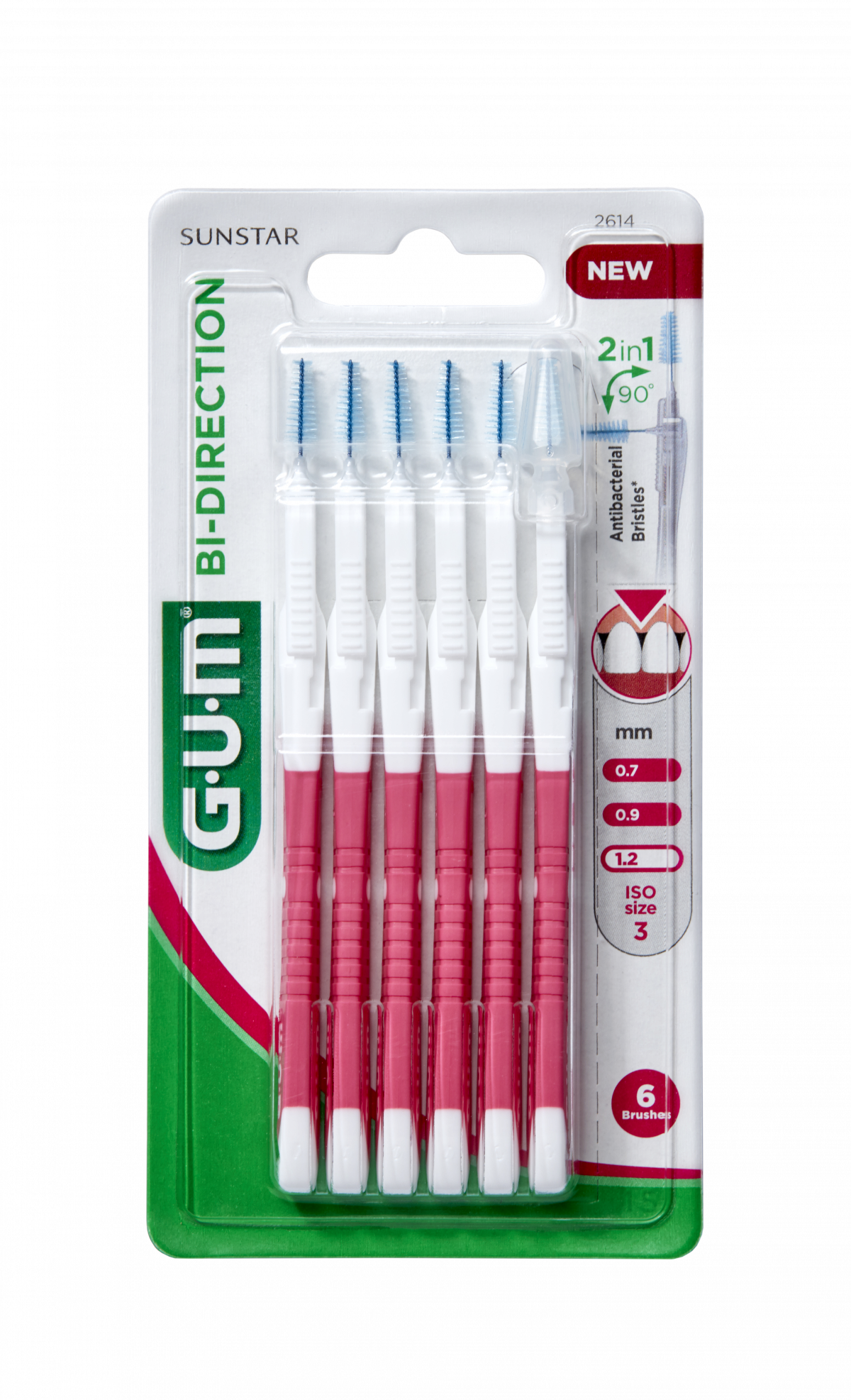 GUM BI-DIRECTION ULTRA mezizubní kartáčky 1,2 mm, ISO 3, 6 ks