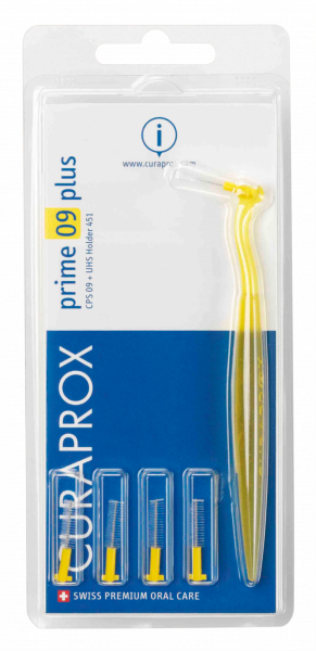 Curaprox CPS 09 prime plus mezizubní kartáčky, žluté, 5 ks + držák