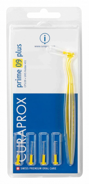 Curaprox CPS 09 prime plus mezizubní kartáčky, žluté, 5 ks + držák