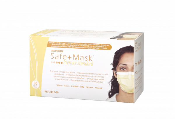 Medicom Safe Mask Premier Standard ústenka, světle žlutá, 50 ks