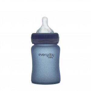 Everyday Baby skleněná láhev s termo senzorem, 150 ml, tmavě modrá
