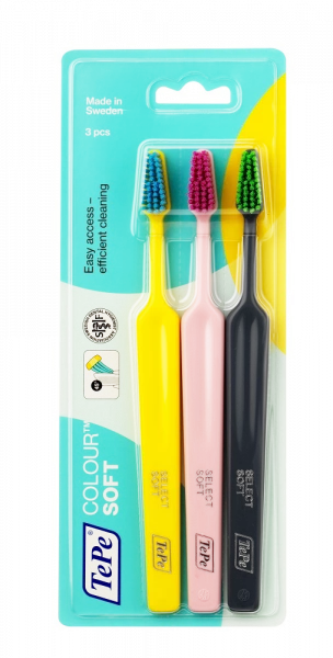 TePe Select Colour soft, sada zubních kartáčků, 2+1 zdarma