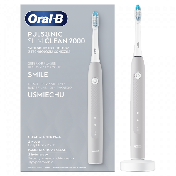 Oral-B Pulsonic Slim Clean 2000 Grey, sonický kartáček