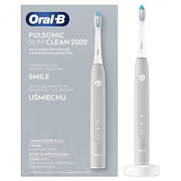 Oral-B Pulsonic Slim Clean 2000 Grey, sonický kartáček