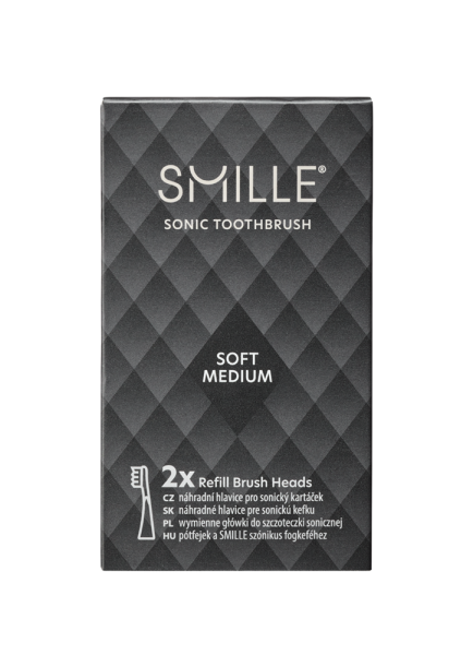 SMILLE Sonic Brush, náhradní hlavice, černá, 2ks