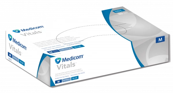 Medicom Safetouch Advanced Vitals Nitrile (L) - rukavice nepudrované, modrá barva, 100 ks