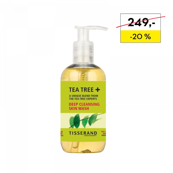 Tisserand Skin Wash Tea Tree + Deep Cleansing Čisticí antibakteriální gel na pleť a celé tělo, 250 ml