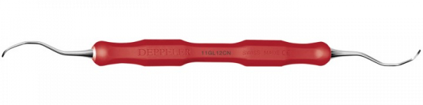 Deppeler Gracey kyreta 11GL12 Deep pro ošetření hlubokých paradontálních kapes s červeným návlekem CleaNEXT