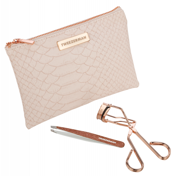 Tweezerman SPARKLE & SHINE Set kleštičky a pinzeta ve světle růžové taštičce