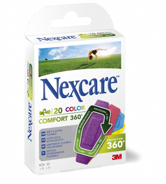 3M Nexcare náplasti Comfort (360° ochrana rány) BAREVNÉ, 20 ks